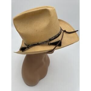 Vintage Resistol Self Conforming Western Straw Cowboy Hat 7 1/4 Horse Hair Band